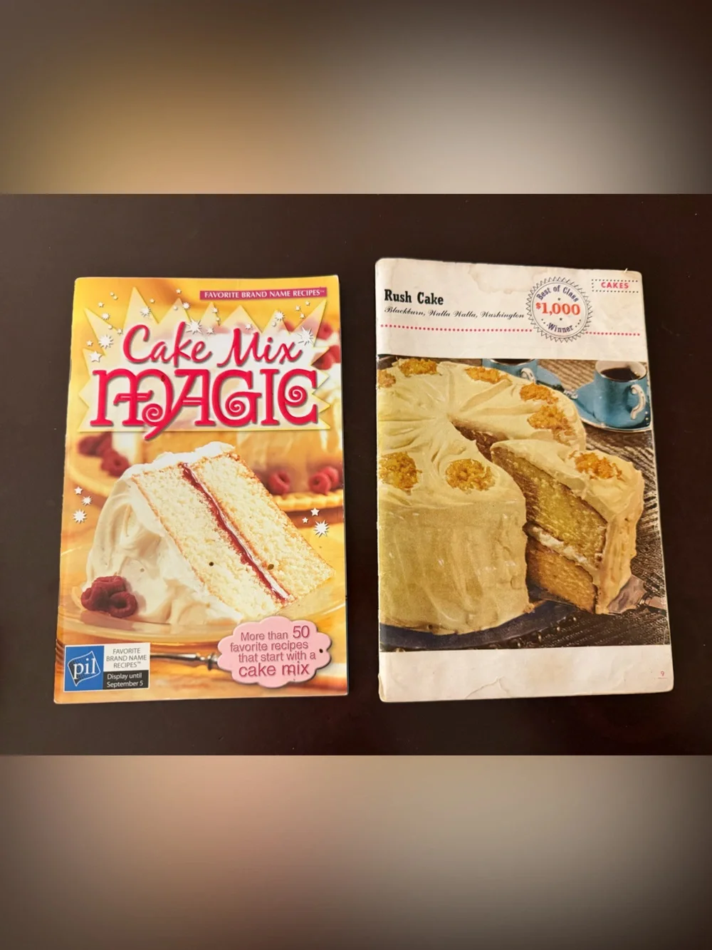 Vintage Cake Baking Cookbook Lot - Cake Mix Magic & Prize Winning Rush Cake Book